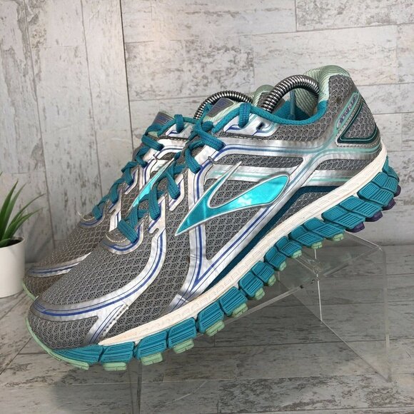 Brooks Adrenaline GTS 16 ~ Women's Size 9.5 B Sixteenth Edition Teal Grey Mint - Picture 2 of 10